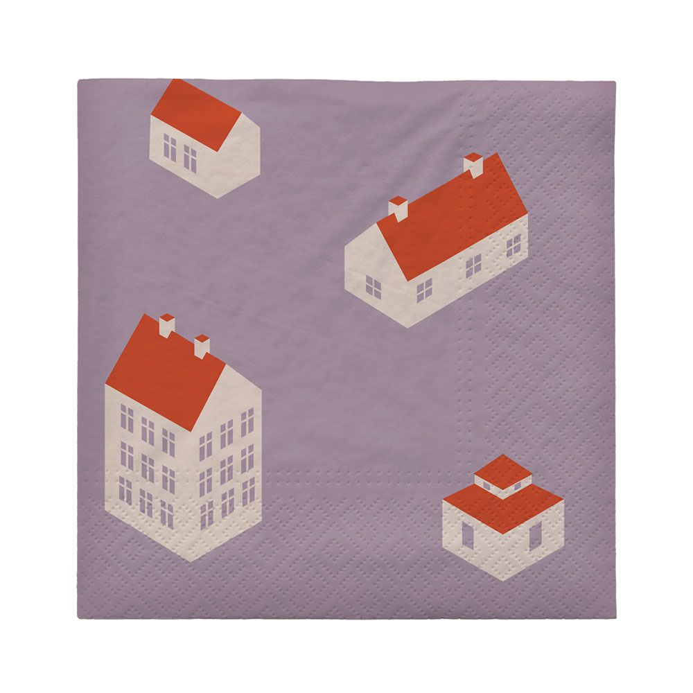 Broste Copenhagen Paper Napkins - Lavender/Grey