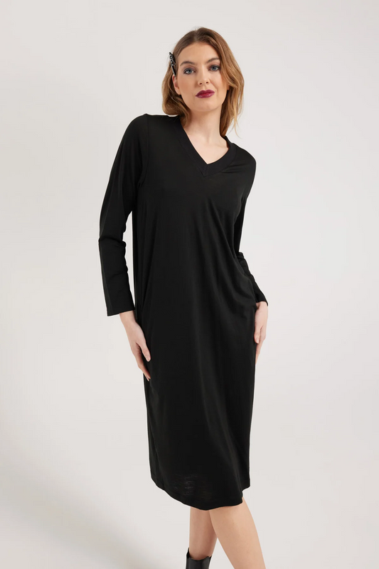 Nyne Prosper Dress - Black Merino