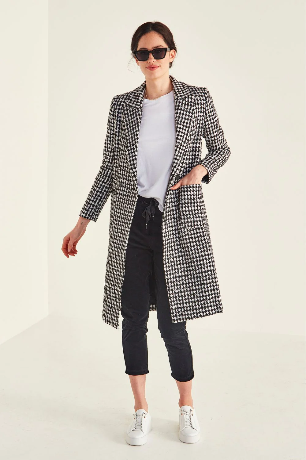 Lemon Tree Jude Coat - Houndstooth