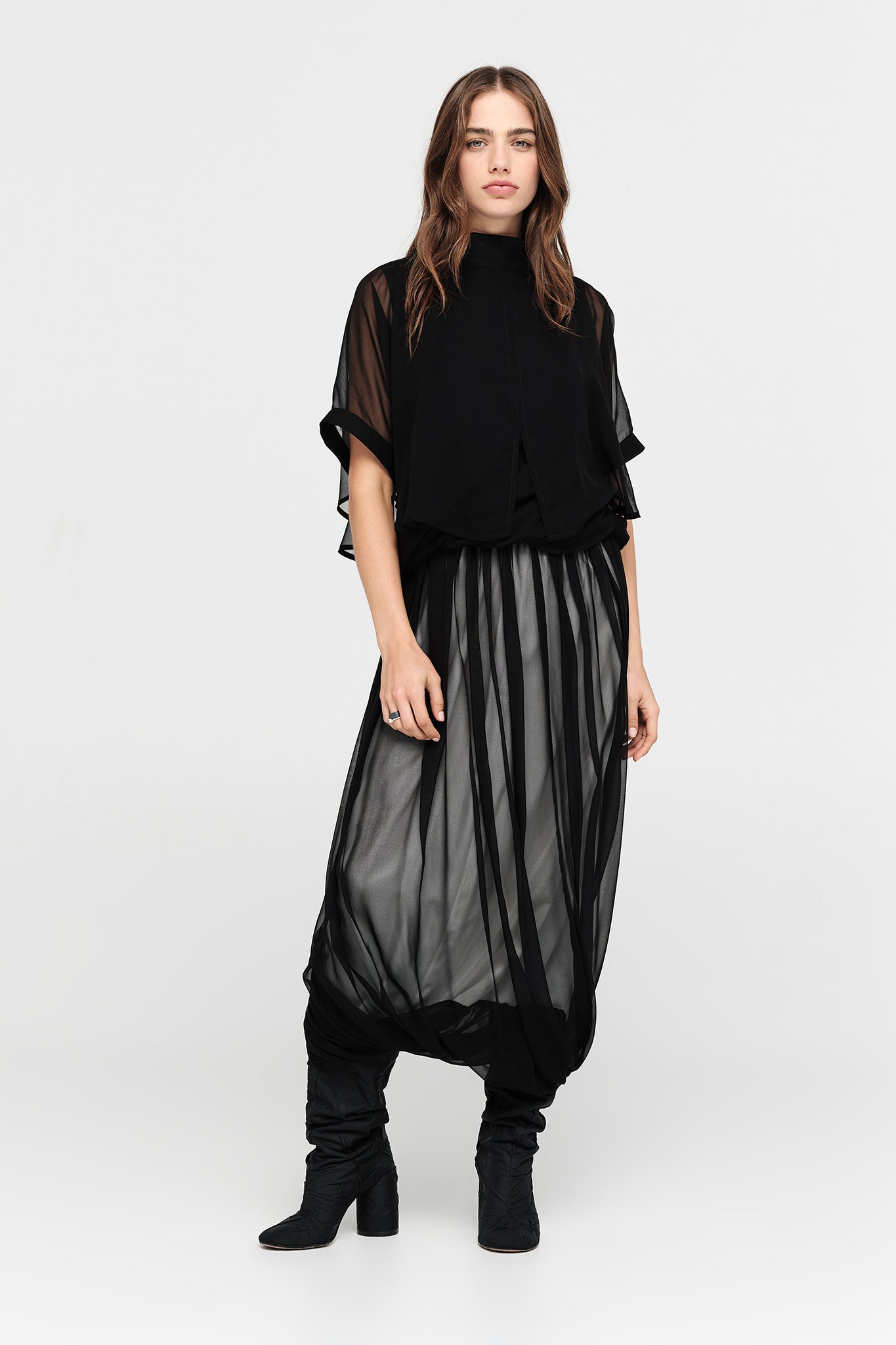 Talyor Sheer Accent Jacket - Black Sheer