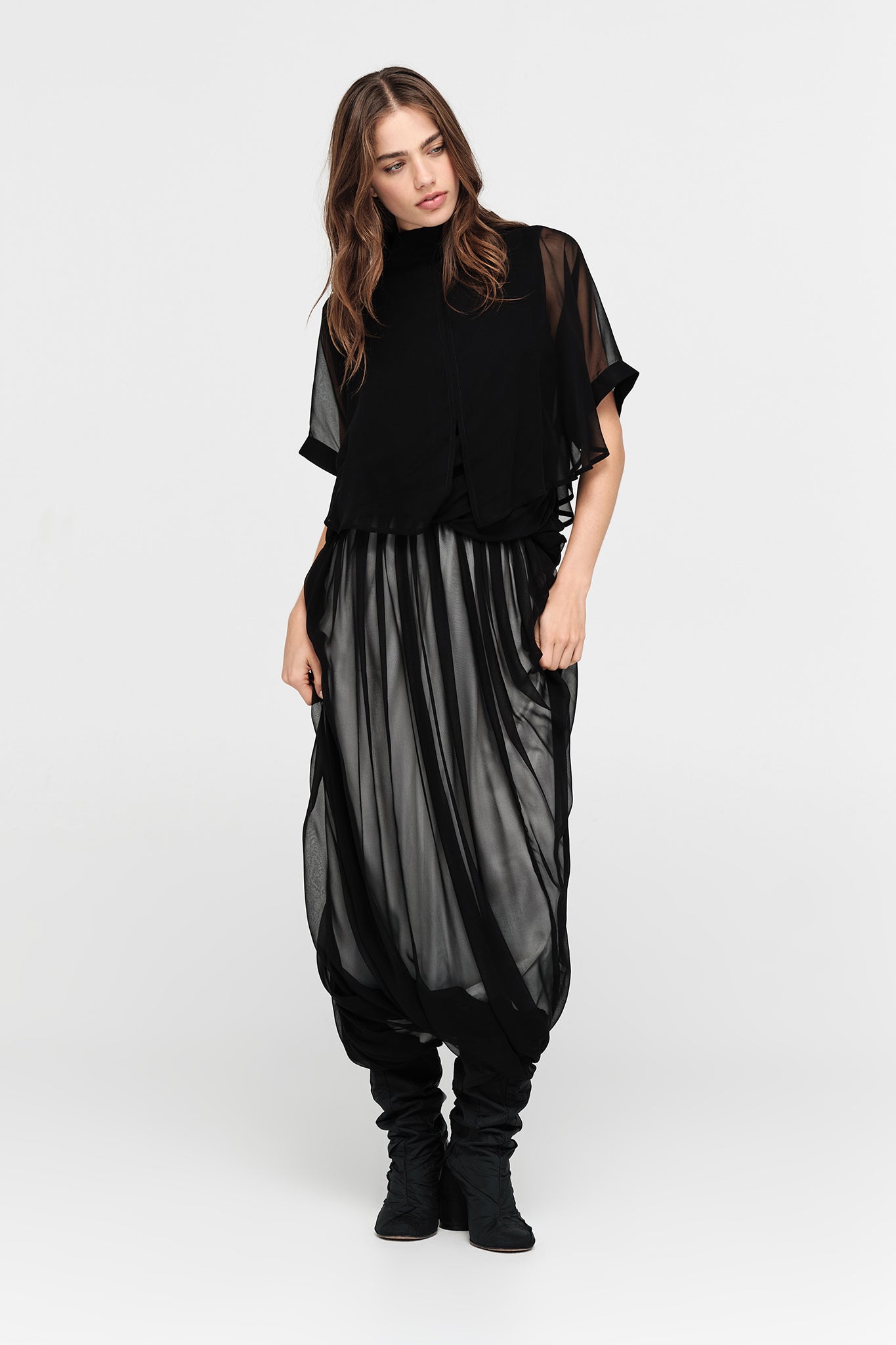 Talyor Sheer Accent Jacket - Black Sheer