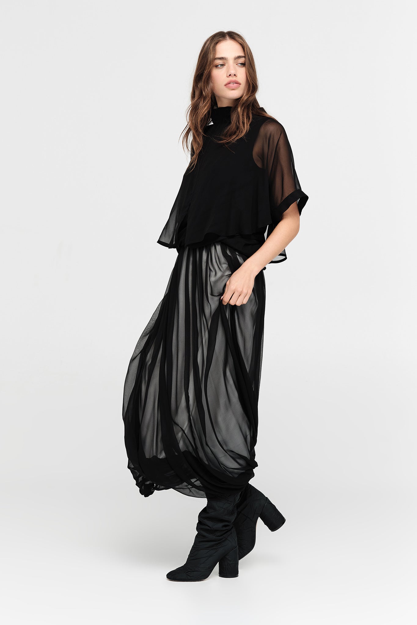 Talyor Sheer Accent Jacket - Black Sheer