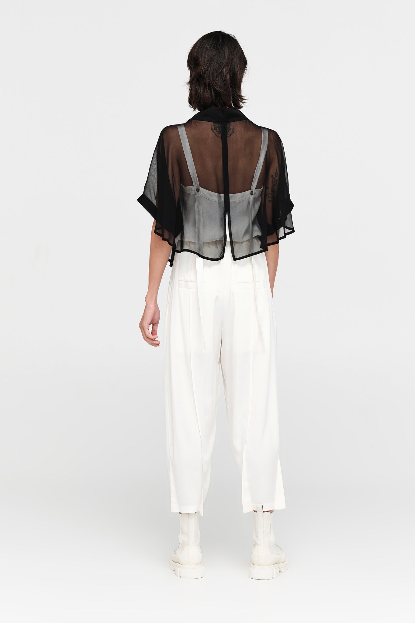Talyor Sheer Accent Jacket - Black Sheer