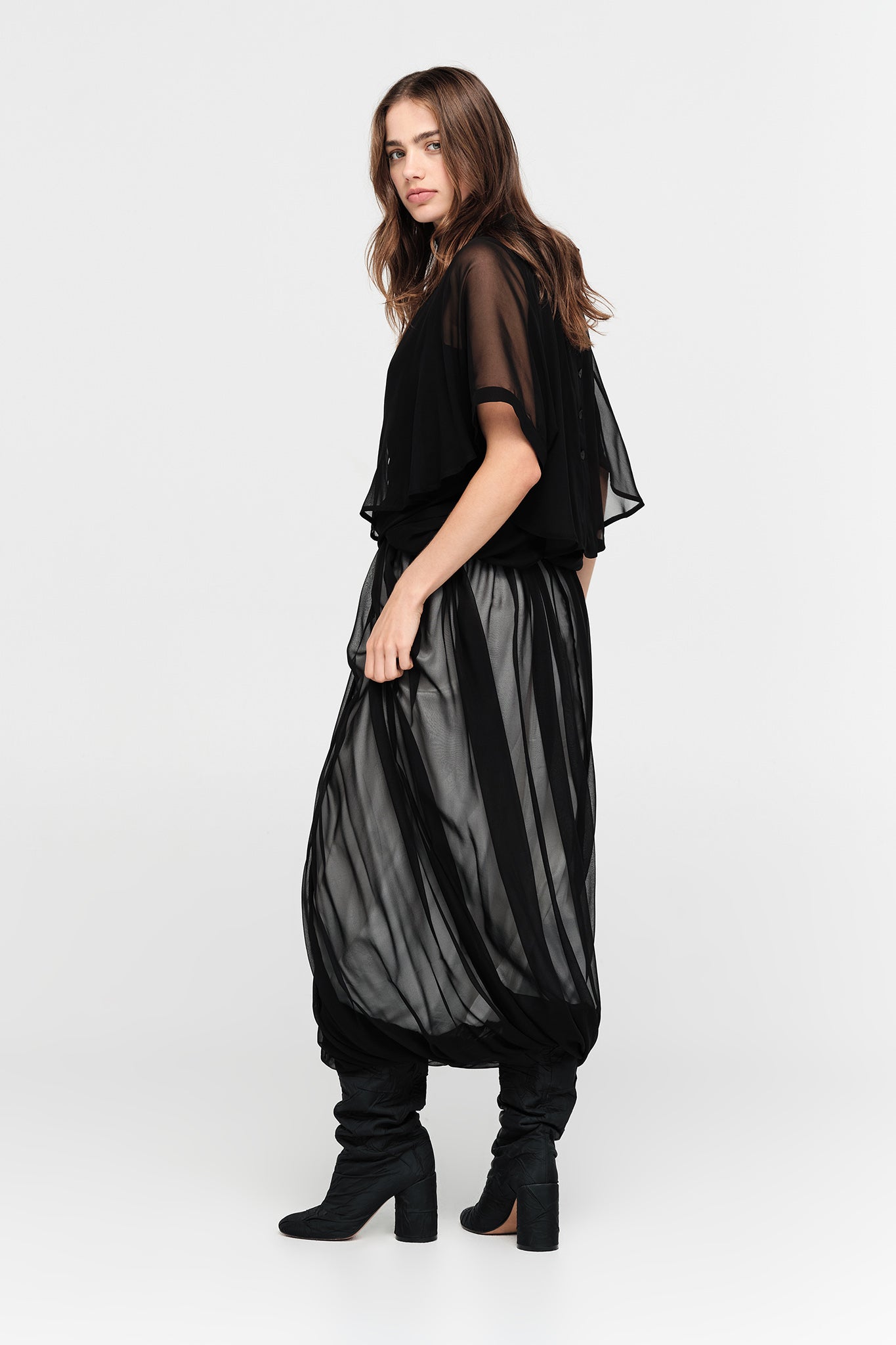 Talyor Sheer Accent Jacket - Black Sheer