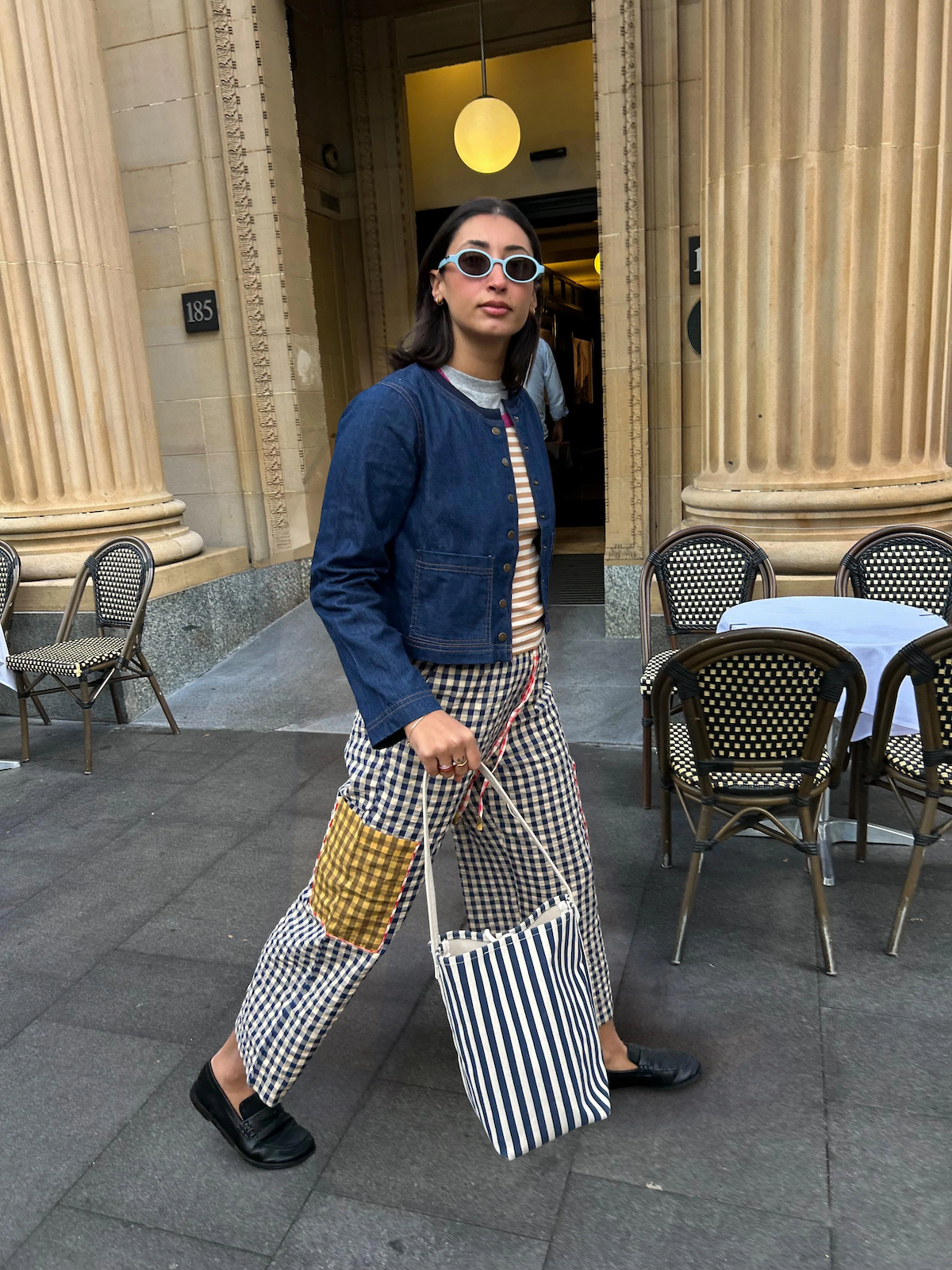 Boom Shankar Evelina Pant - Navy Spliced