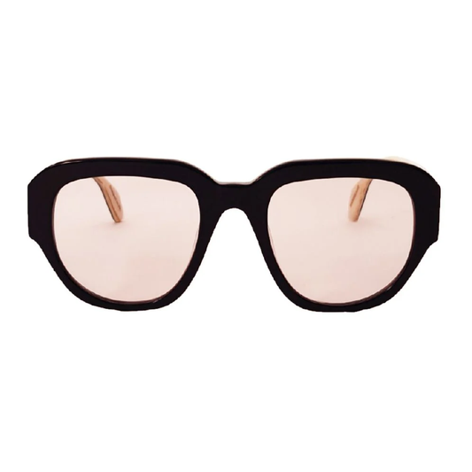 AGE Montage Sunglasses - Black with Pink Lenses