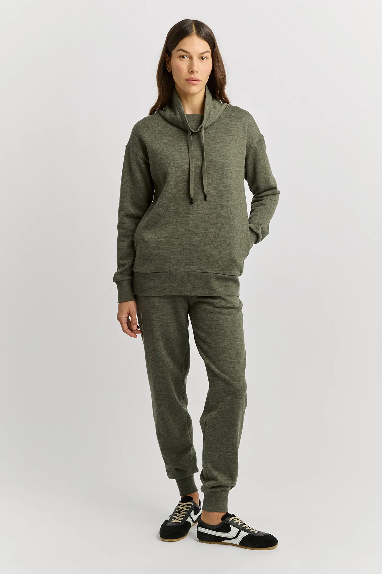 Toorallie Lounge Funnel Neck - Kale