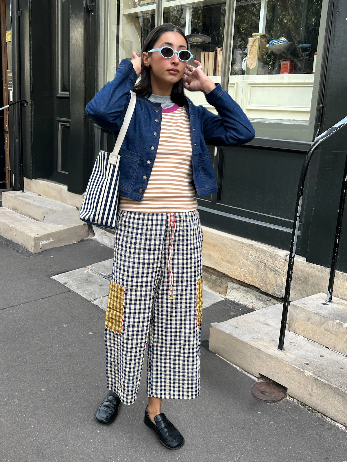 Boom Shankar Evelina Pant - Navy Spliced