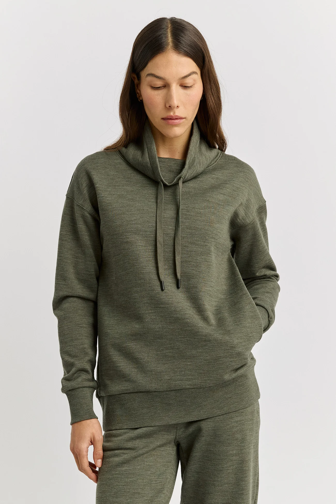 Toorallie Lounge Funnel Neck - Kale