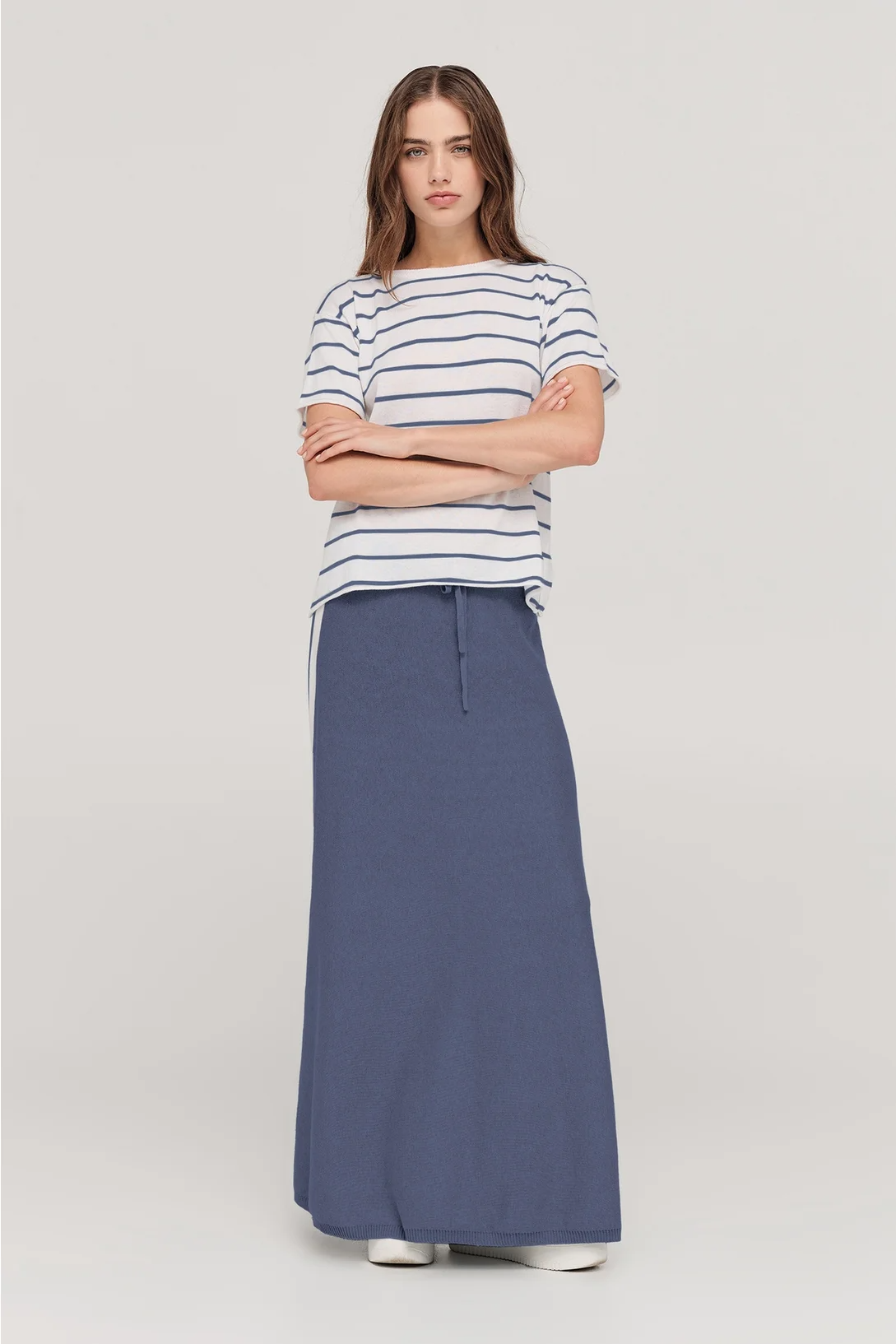 Taylor Stripe Solace Tee - Midnight/Ivory