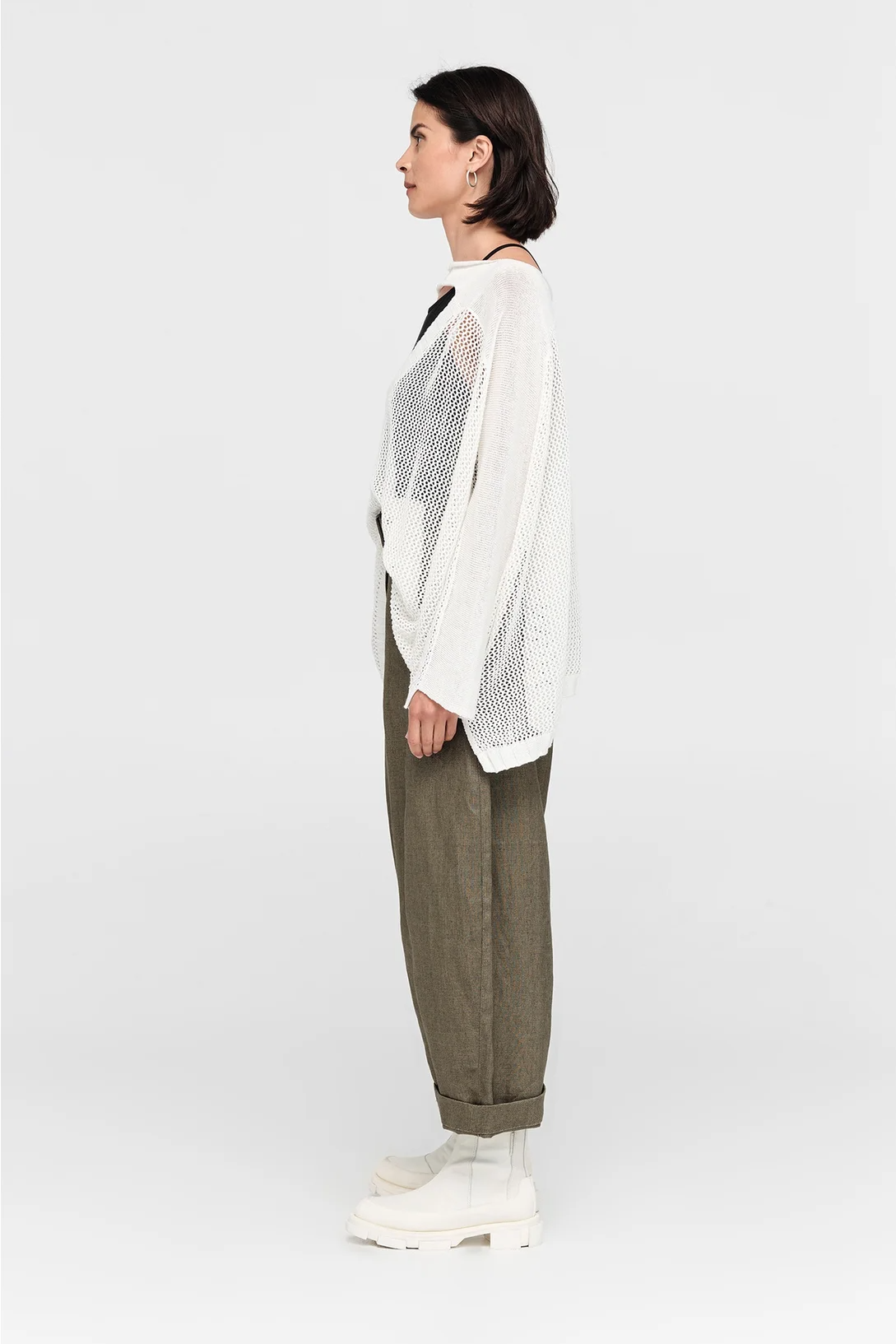 Taylor Mesh Deduct Sweater - Ivory