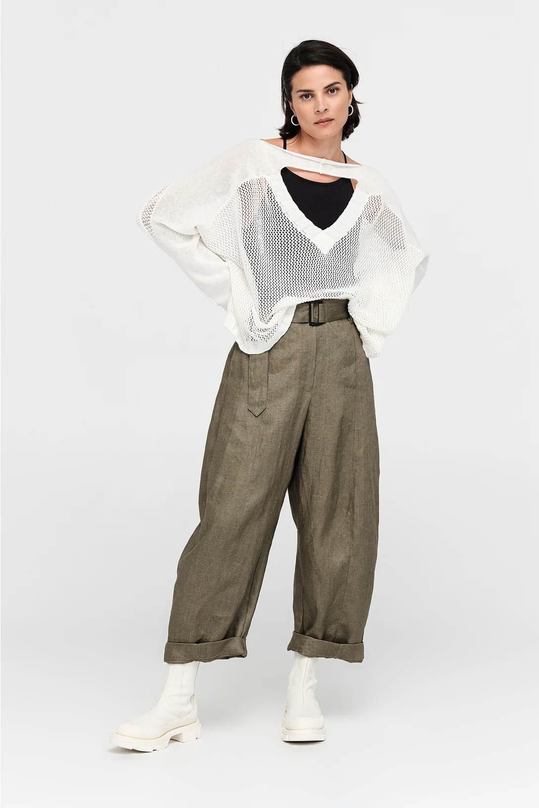 Taylor Mesh Deduct Sweater - Ivory
