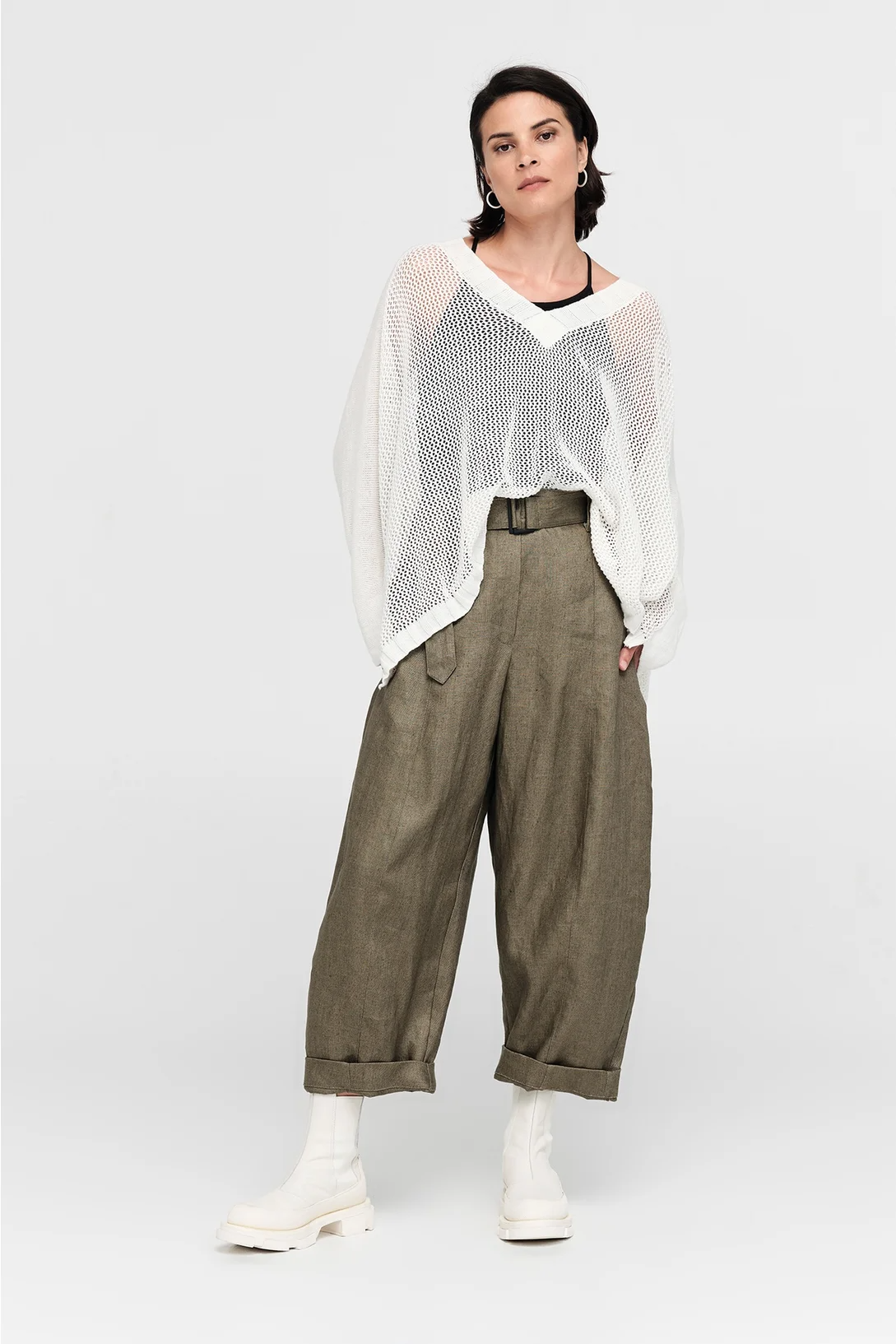 Taylor Mesh Deduct Sweater - Ivory