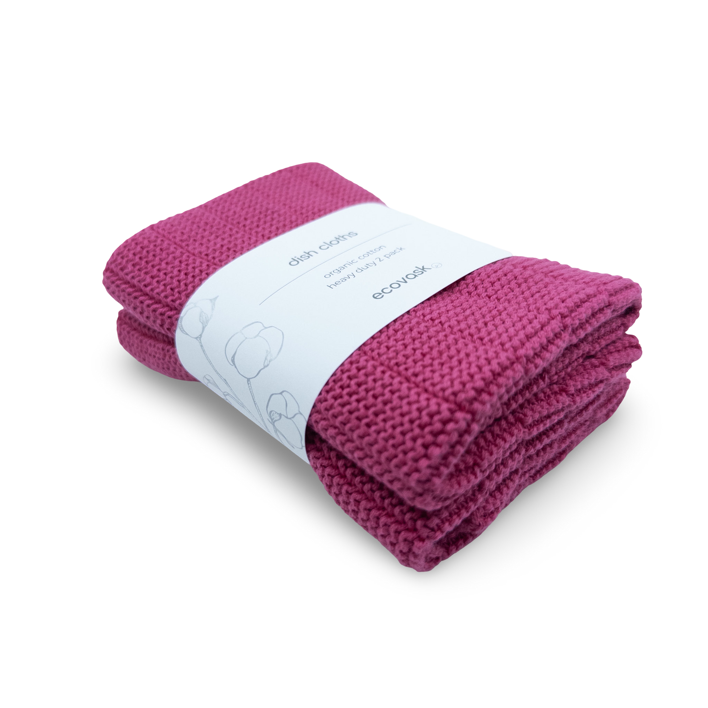 Ecovask Dishcloth HD 2pk - Raspberry