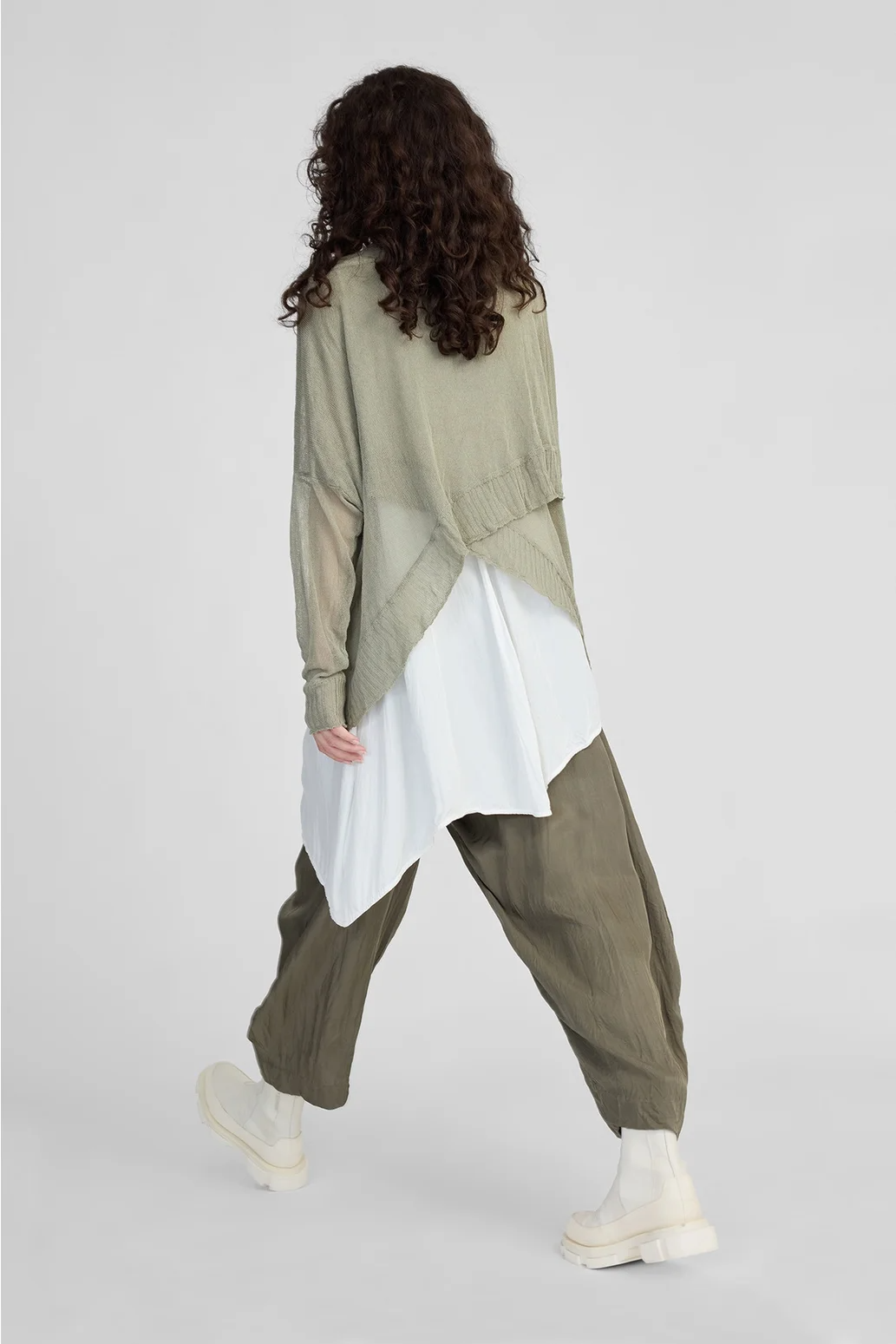 Taylor Crossed Sweater - Moss Green