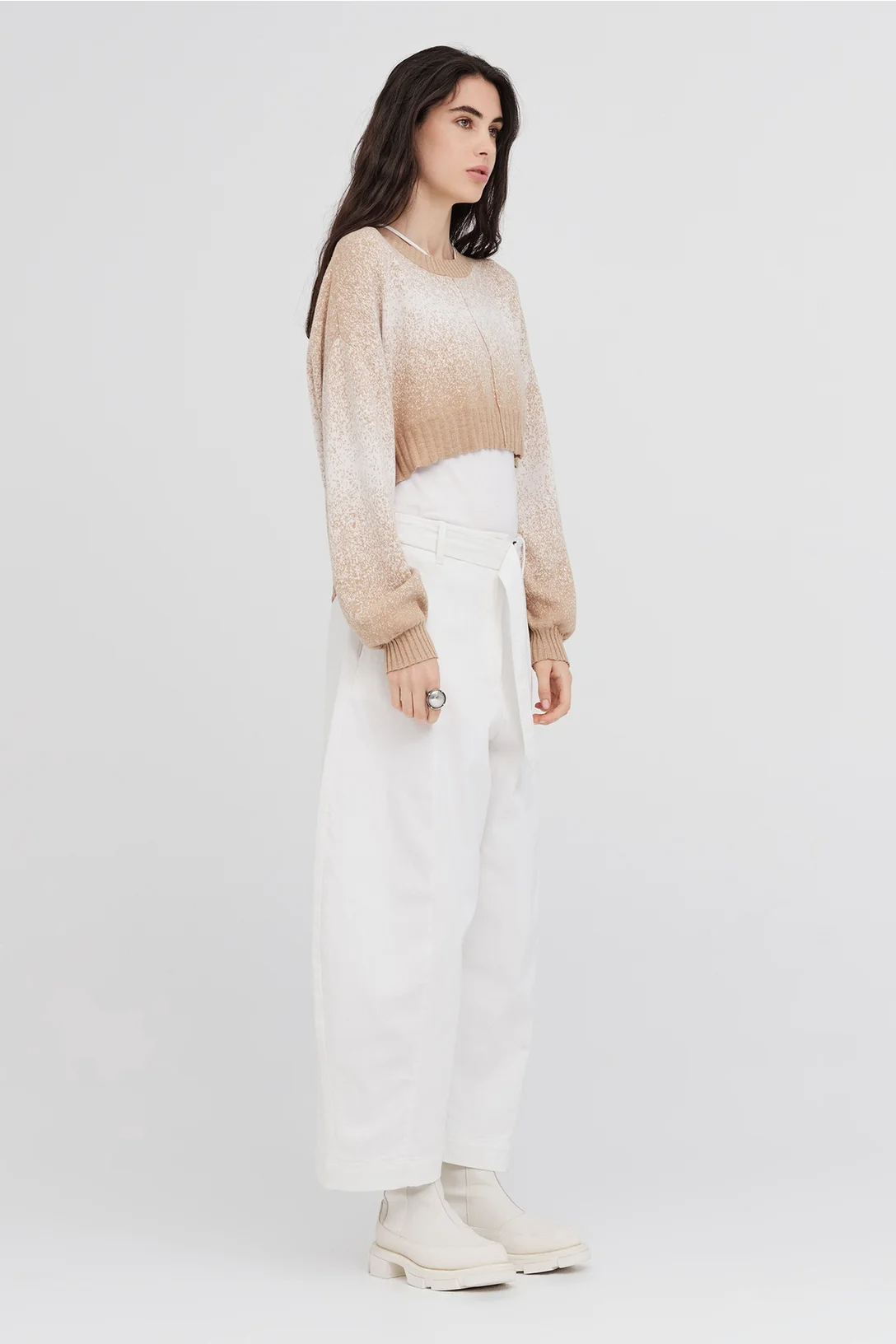 Taylor Gradient Art Sweater - Sand/Ivory