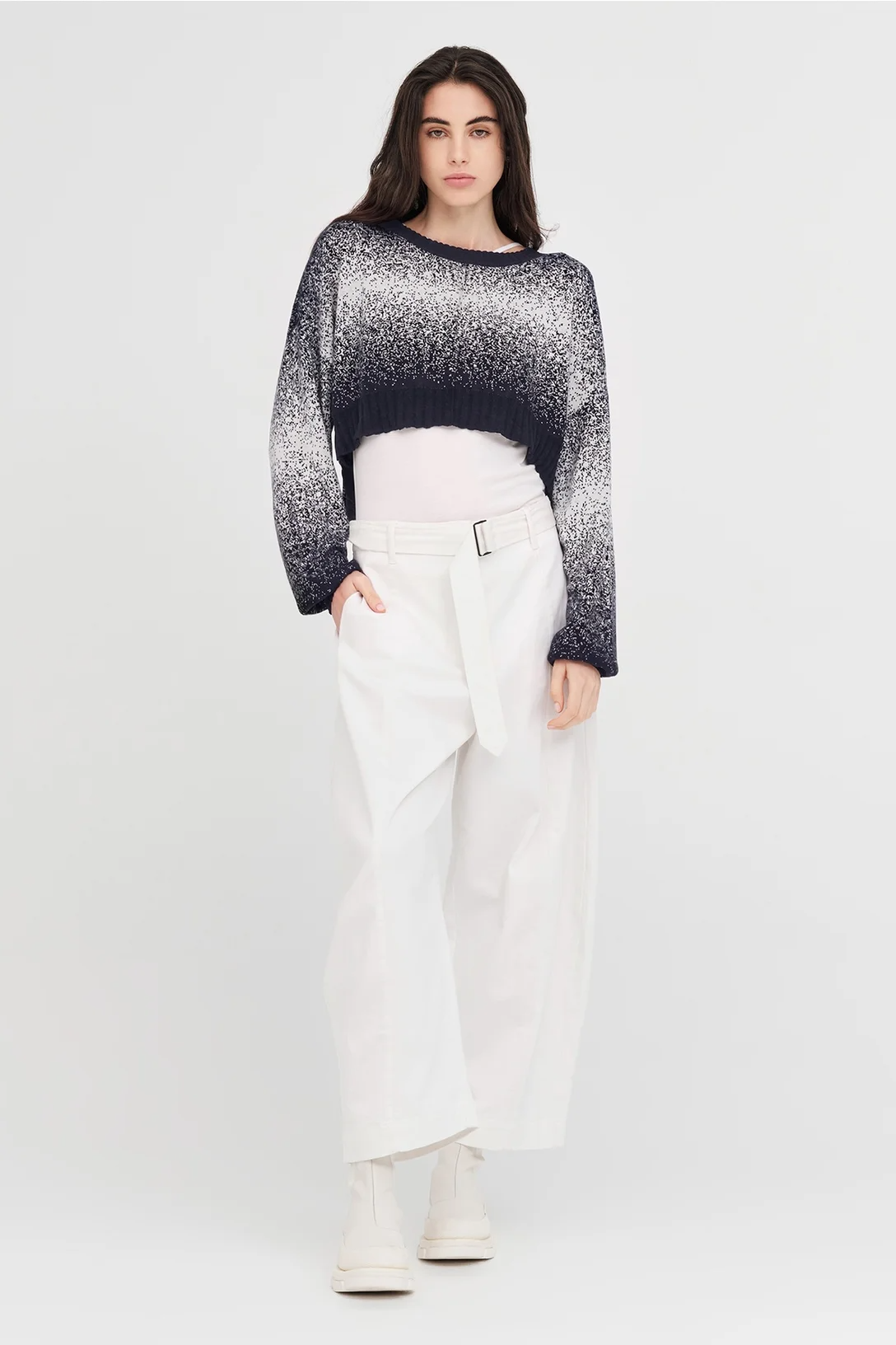 Taylor Gradient Art Sweater - Smoke/Ivory
