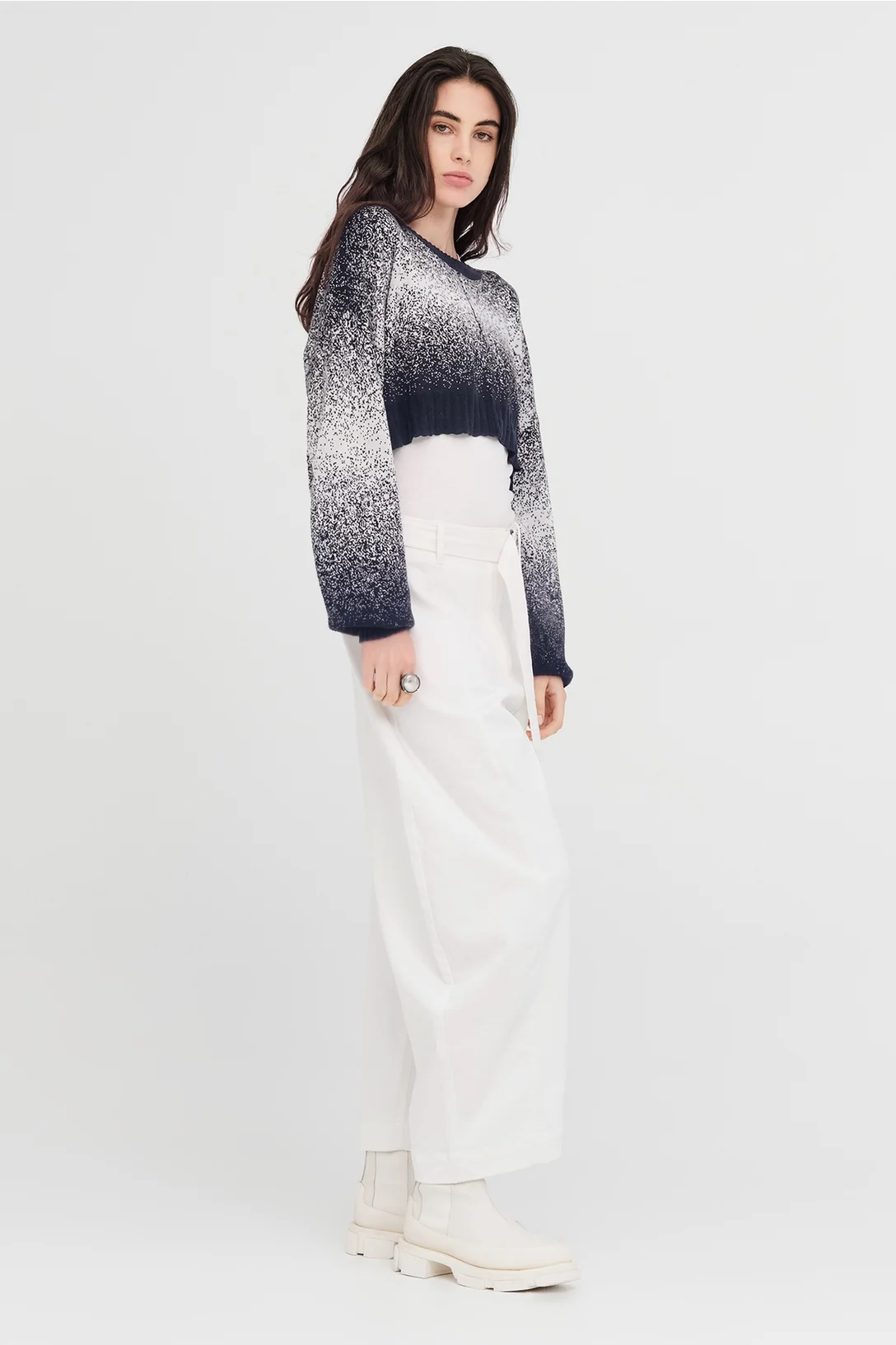Taylor Gradient Art Sweater - Smoke/Ivory