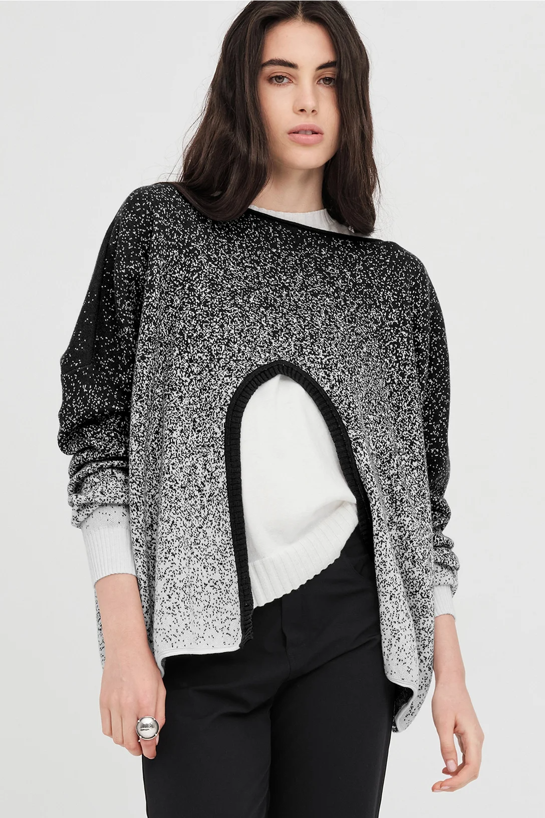 Taylor Gradient Submerge Sweater - Black/Ivory
