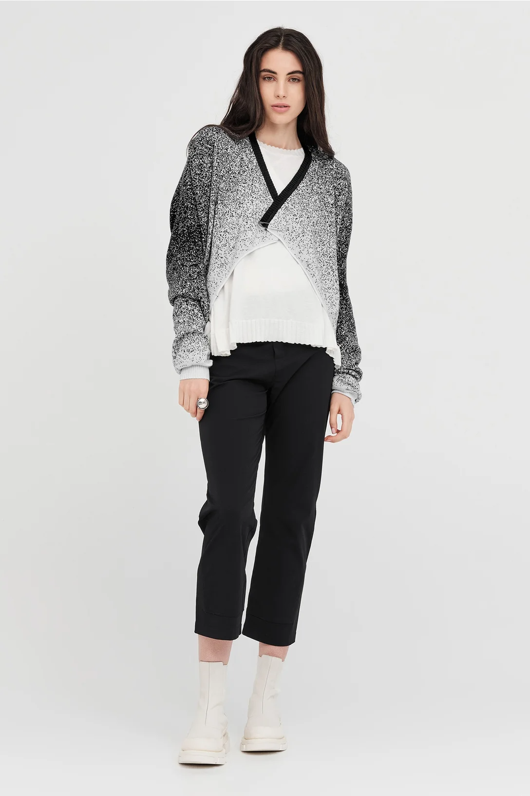Taylor Gradient Submerge Sweater - Black/Ivory