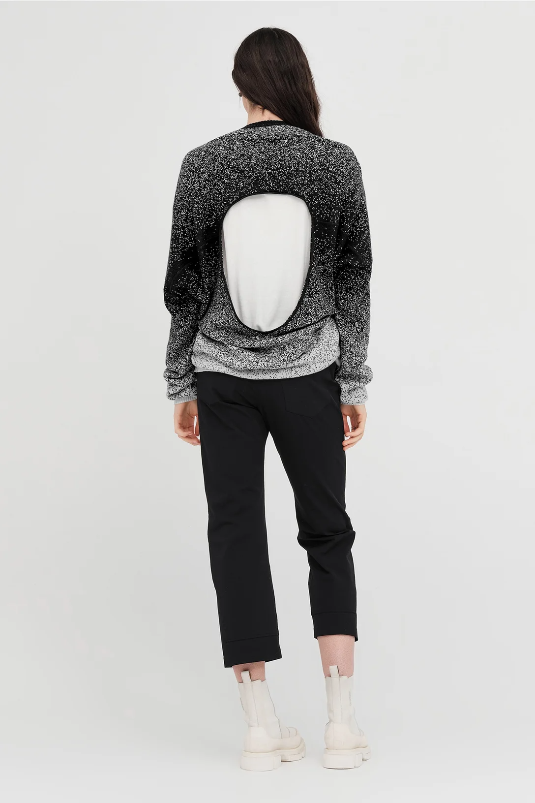 Taylor Gradient Submerge Sweater - Black/Ivory