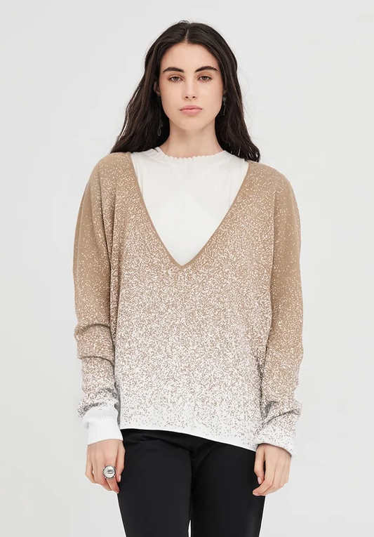 Taylor Gradient Submerge Sweater - Sand/Ivory