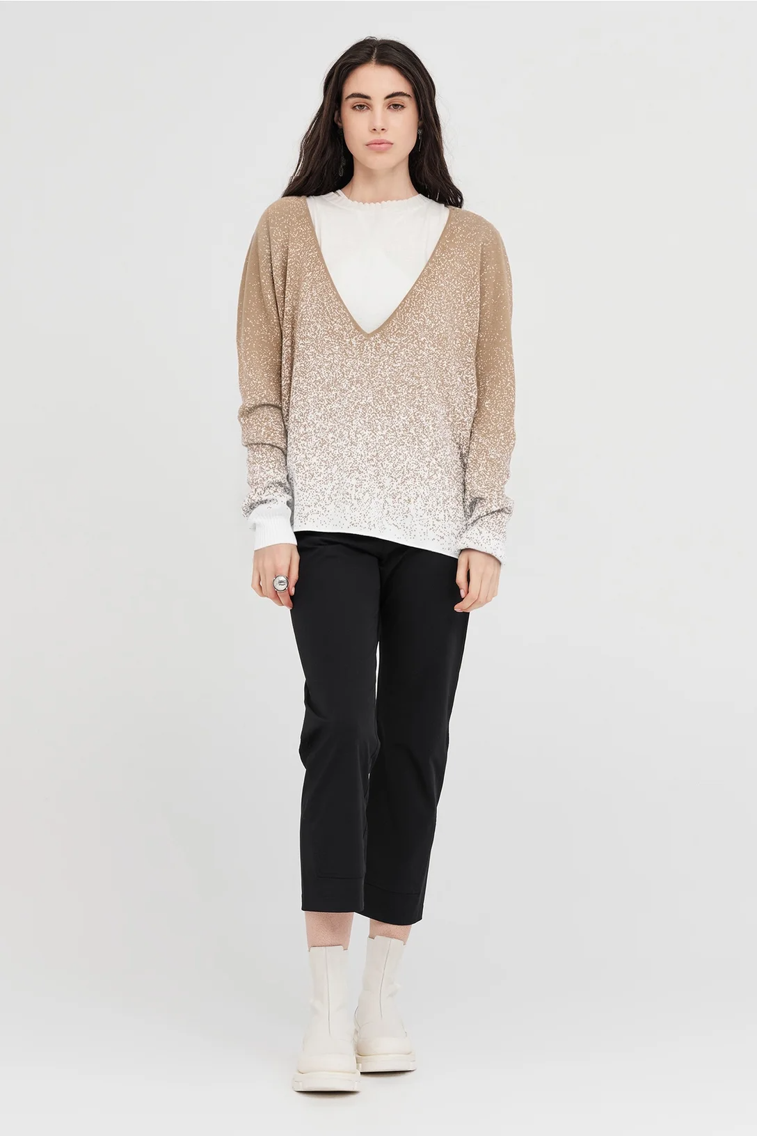 Taylor Gradient Submerge Sweater - Sand/Ivory