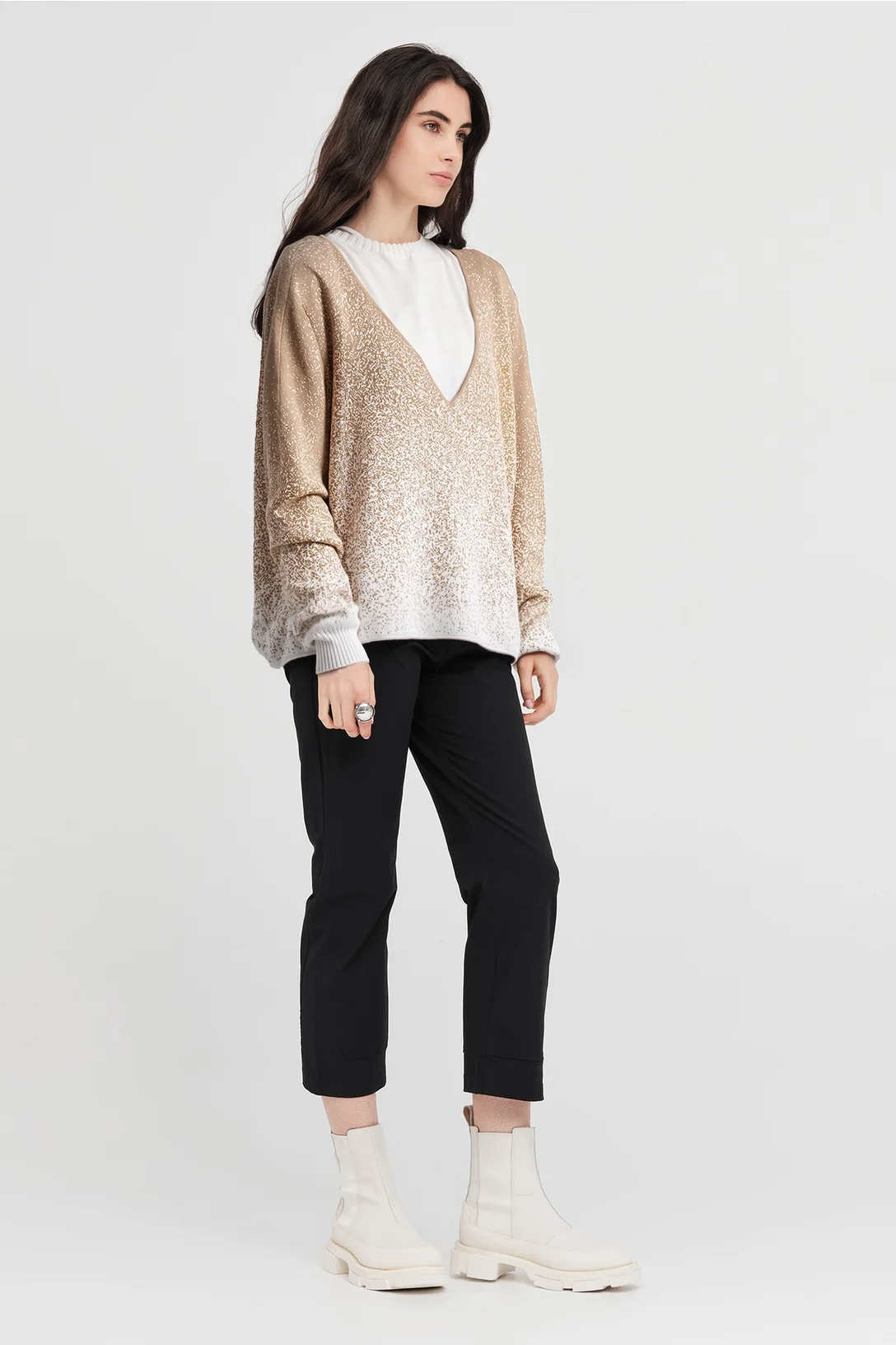 Taylor Gradient Submerge Sweater - Sand/Ivory