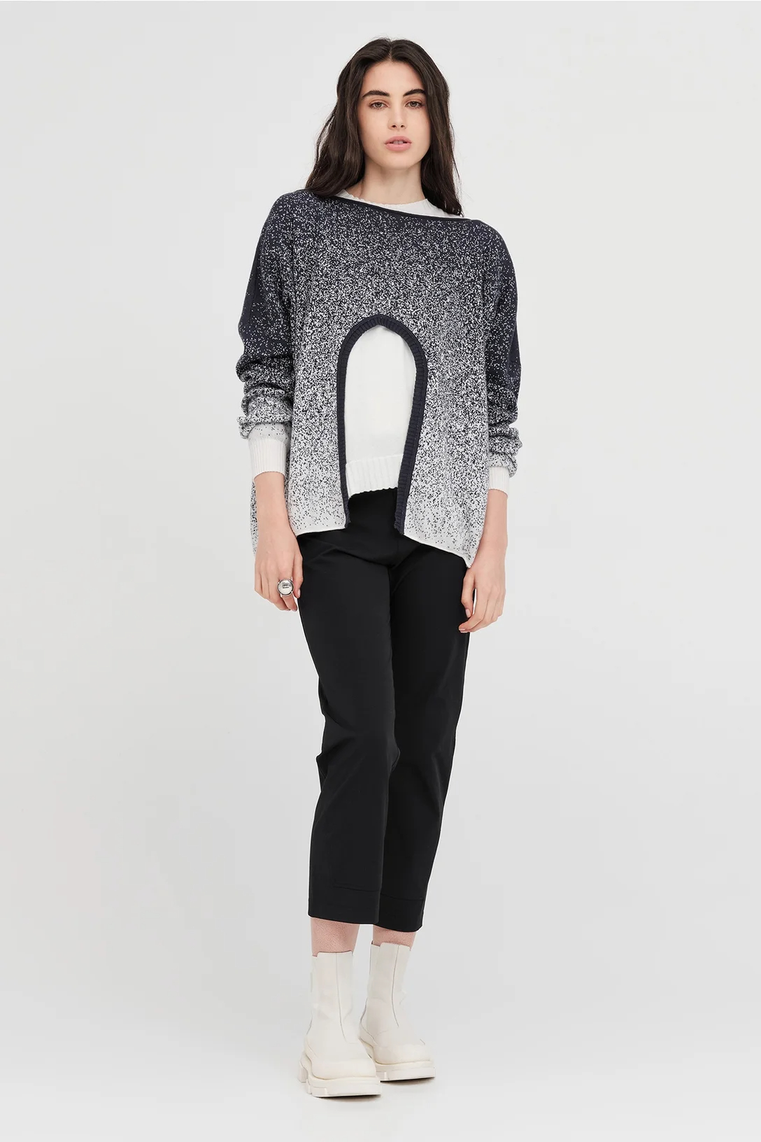 Taylor Gradient Submerge Sweater - Smoke/Ivory