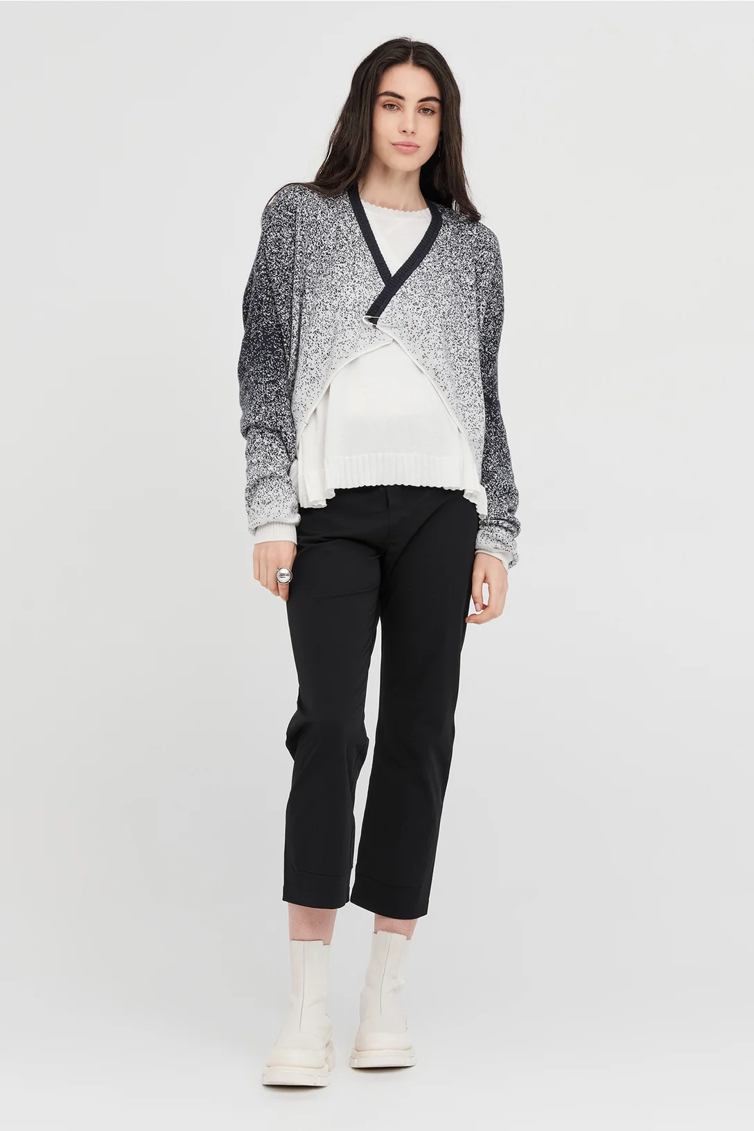 Taylor Gradient Submerge Sweater - Smoke/Ivory