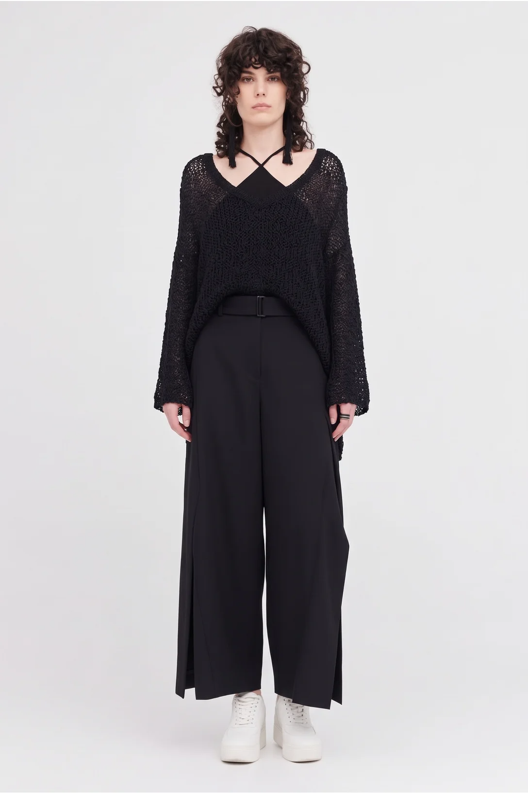 Taylor Textured Screen Sweater - Black