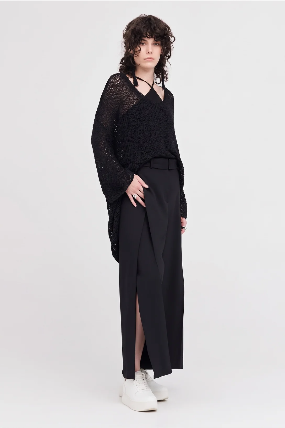 Taylor Textured Screen Sweater - Black