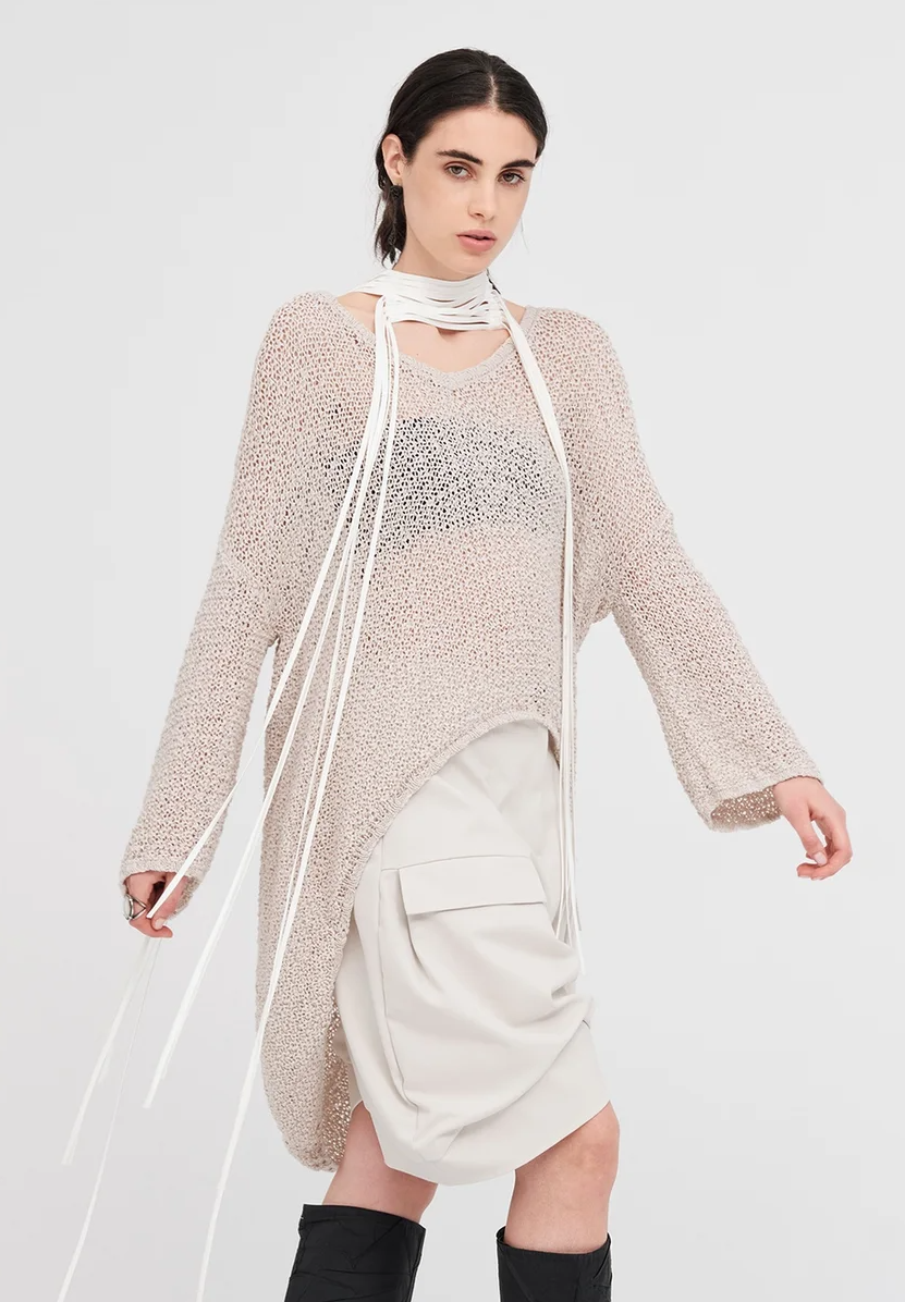 Taylor Textured Screen Sweater - Dune