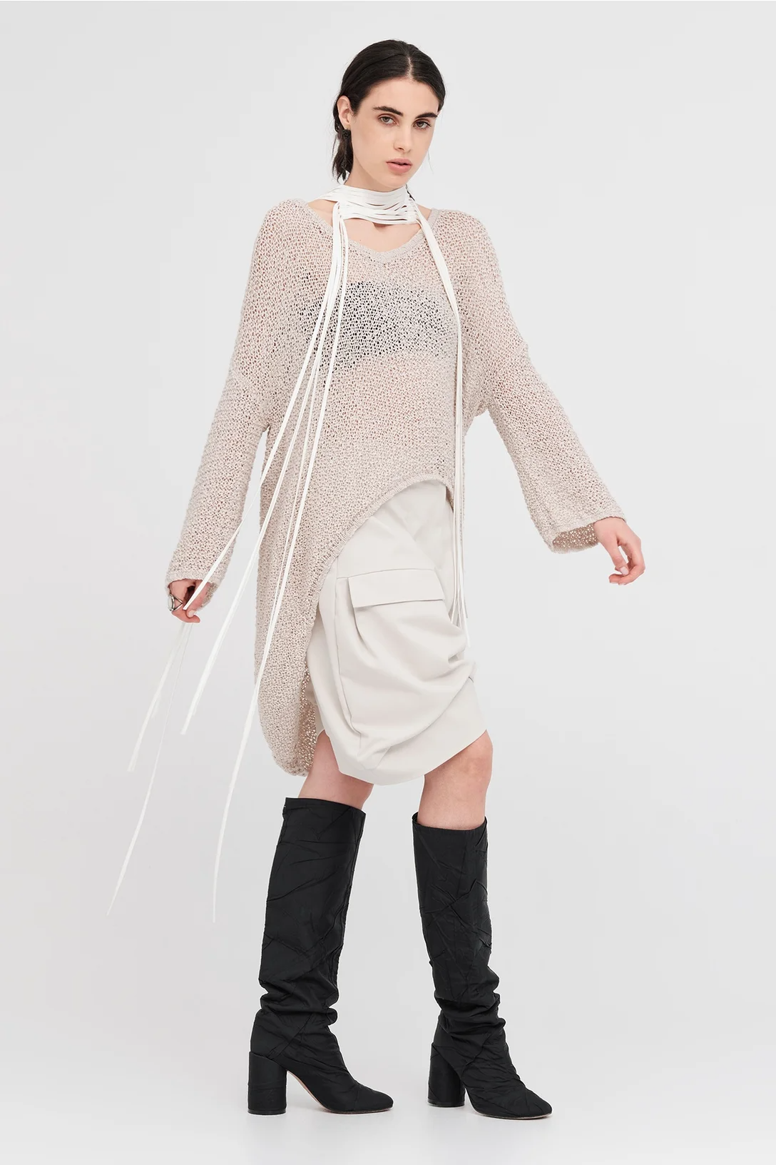 Taylor Textured Screen Sweater - Dune