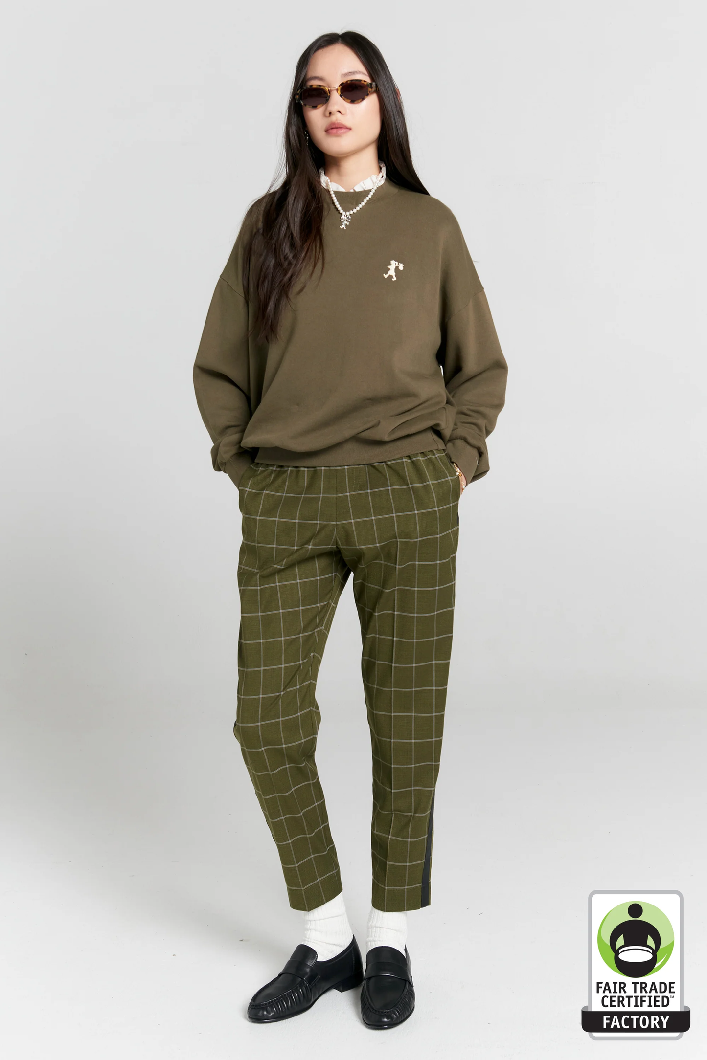 Karen Walker Runaway Organic Cotton Crewneck Sweatshirt - Hunter Green