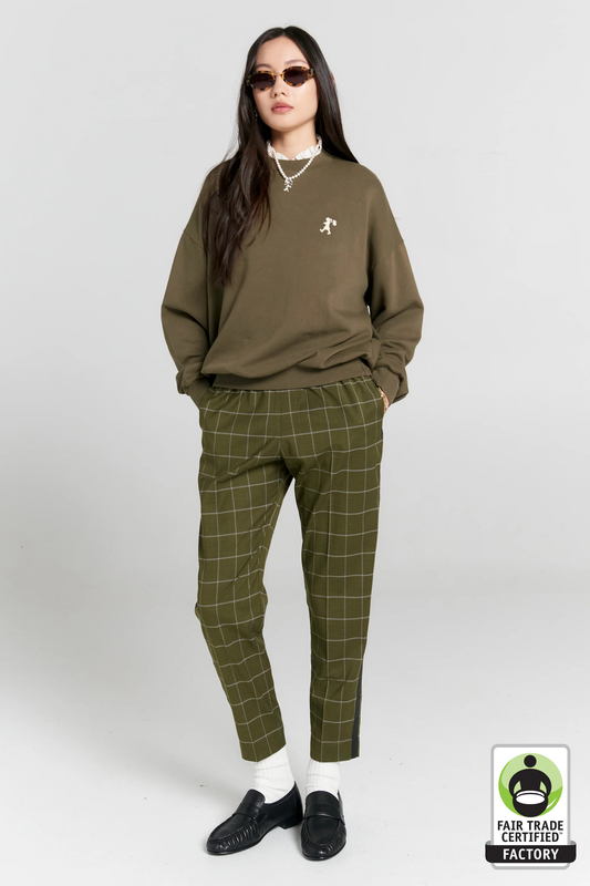 Karen Walker Runaway Organic Cotton Crewneck Sweatshirt - Hunter Green