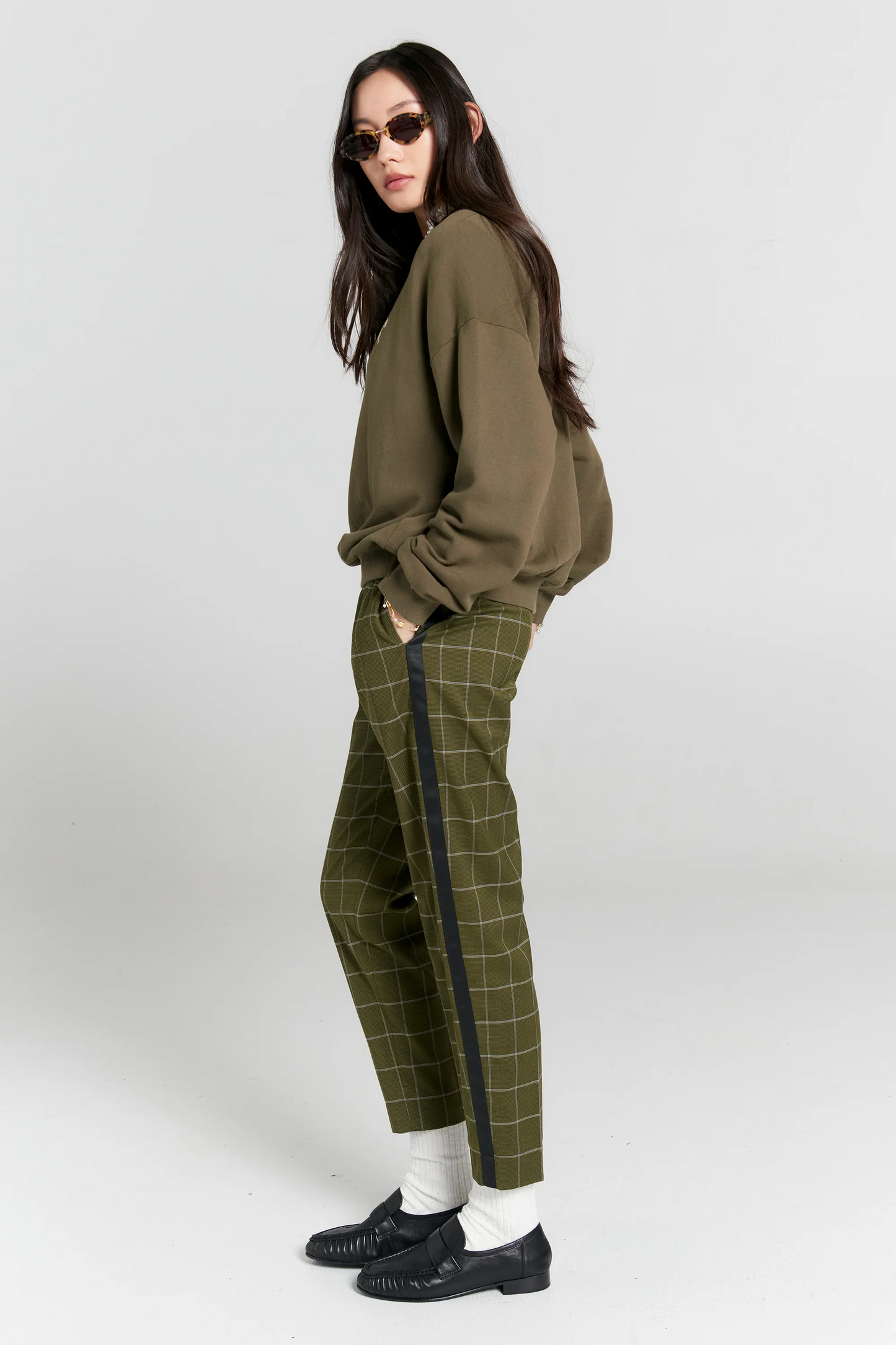 Karen Walker Runaway Organic Cotton Crewneck Sweatshirt - Hunter Green
