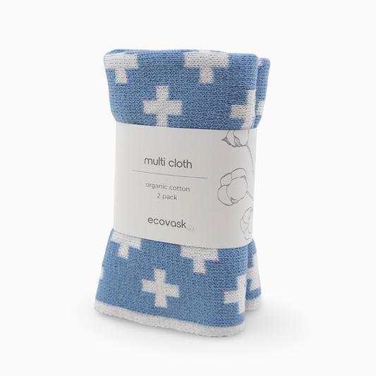Ecovask Multi Cloth 2pk - Cornflower+