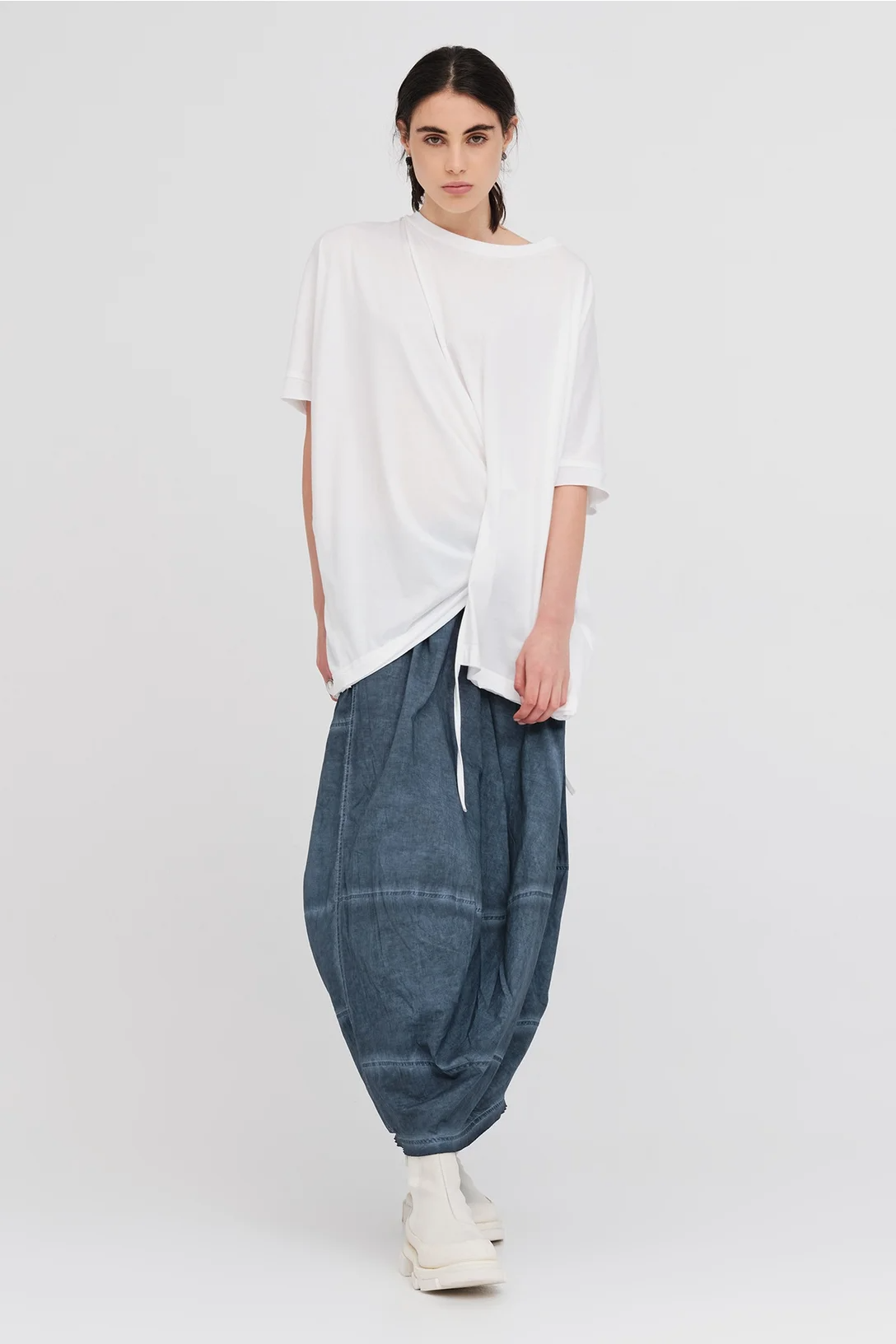 Taylor Tied Faction Tee - Ivory/Ivory
