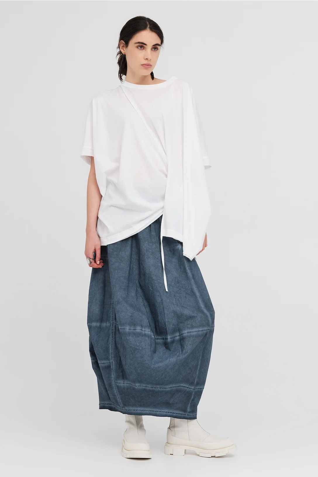 Taylor Tied Faction Tee - Ivory/Ivory