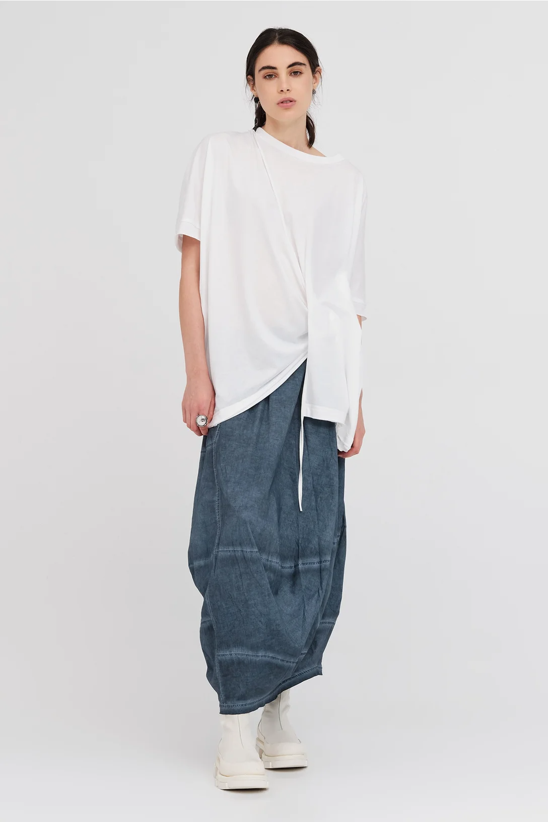 Taylor Tied Faction Tee - Ivory/Ivory