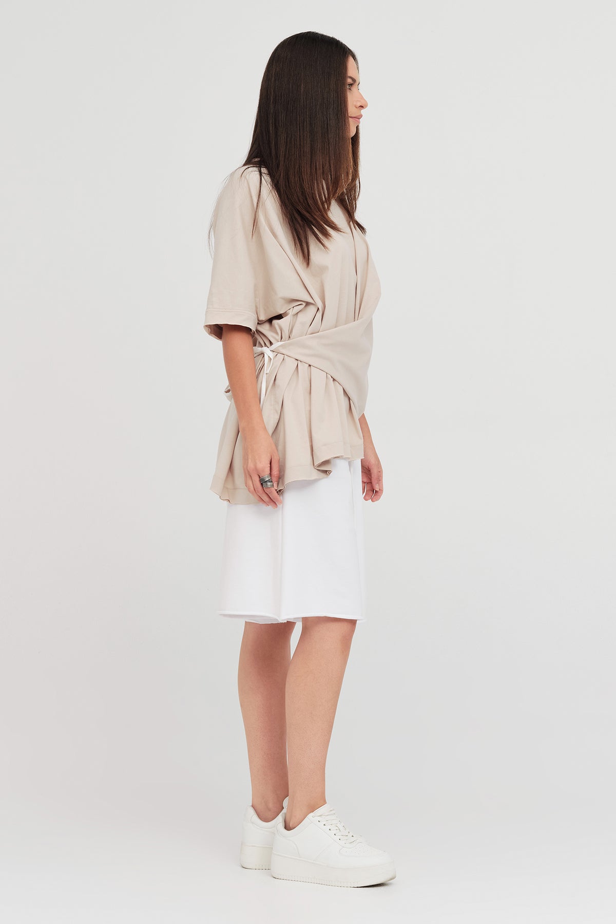 Taylor Tied Faction Tee - Sand/Ivory