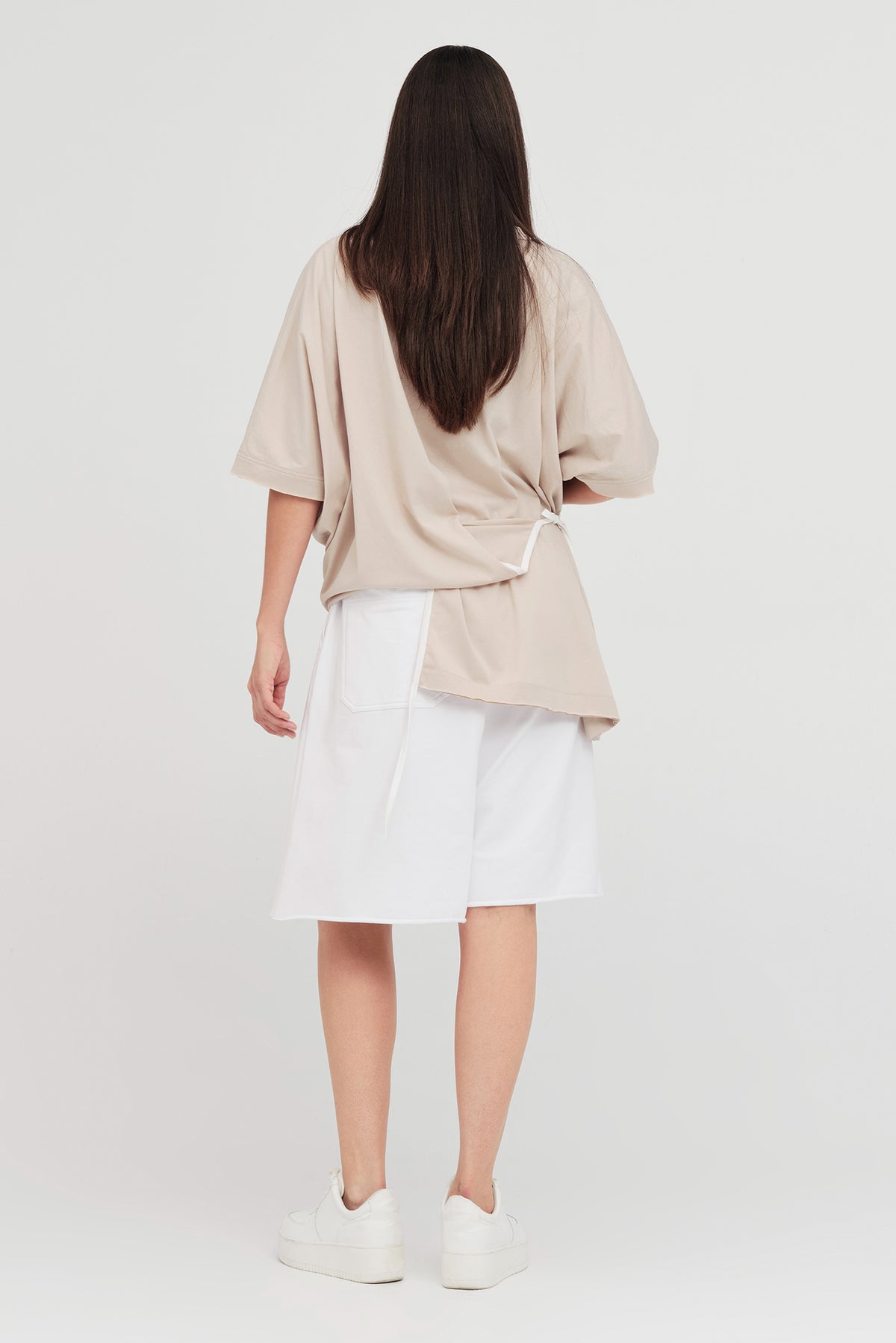 Taylor Tied Faction Tee - Sand/Ivory