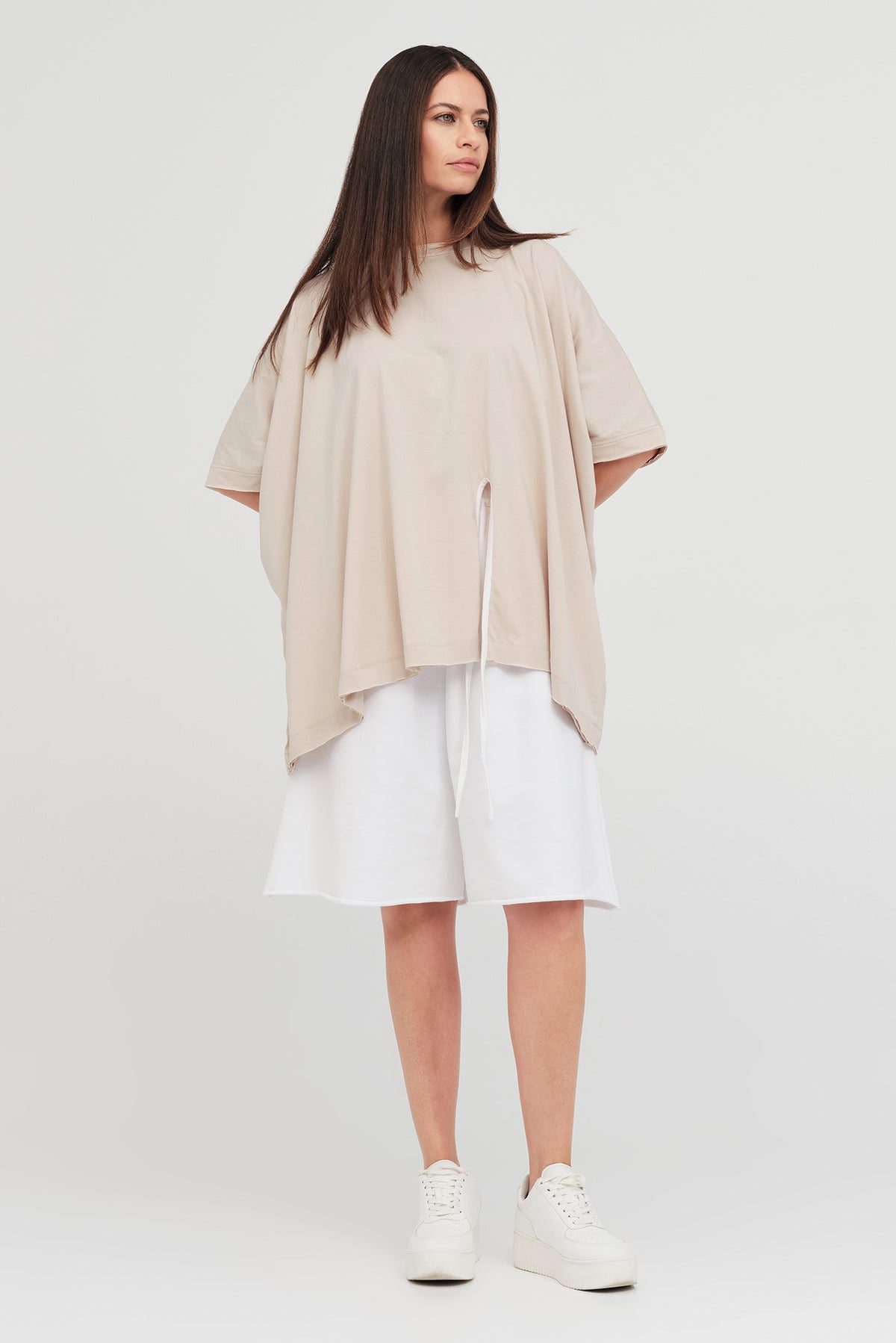 Taylor Tied Faction Tee - Sand/Ivory
