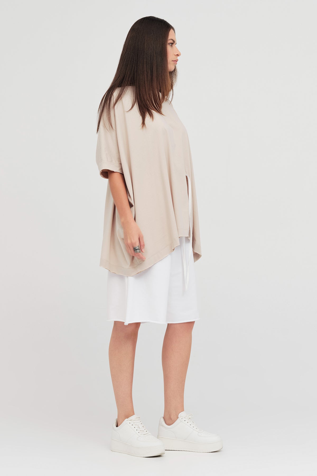 Taylor Tied Faction Tee - Sand/Ivory