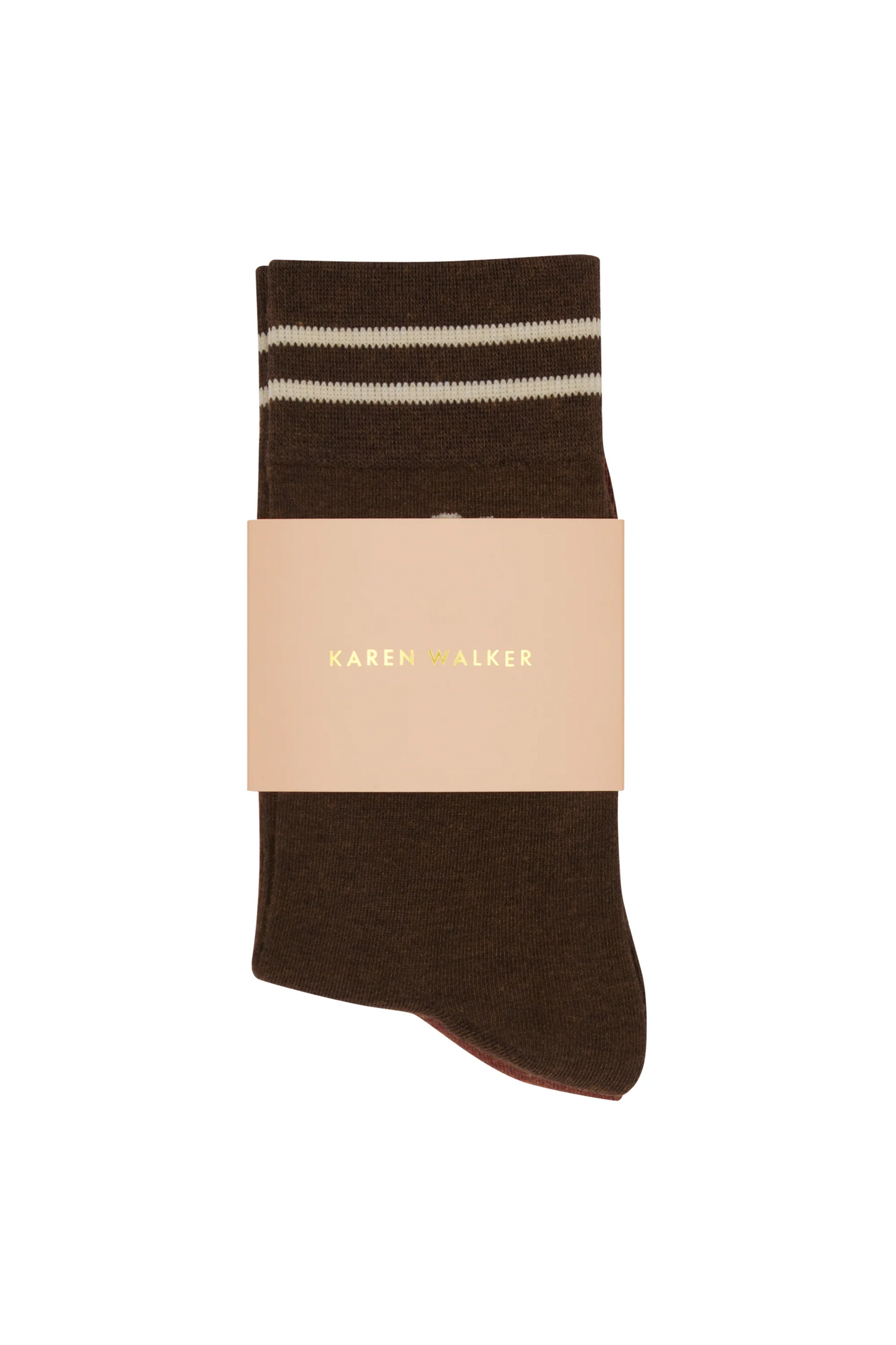 Karen Walker Runaway Girl Socks 2 Pack - Dark Brown/Mahogany/Sand