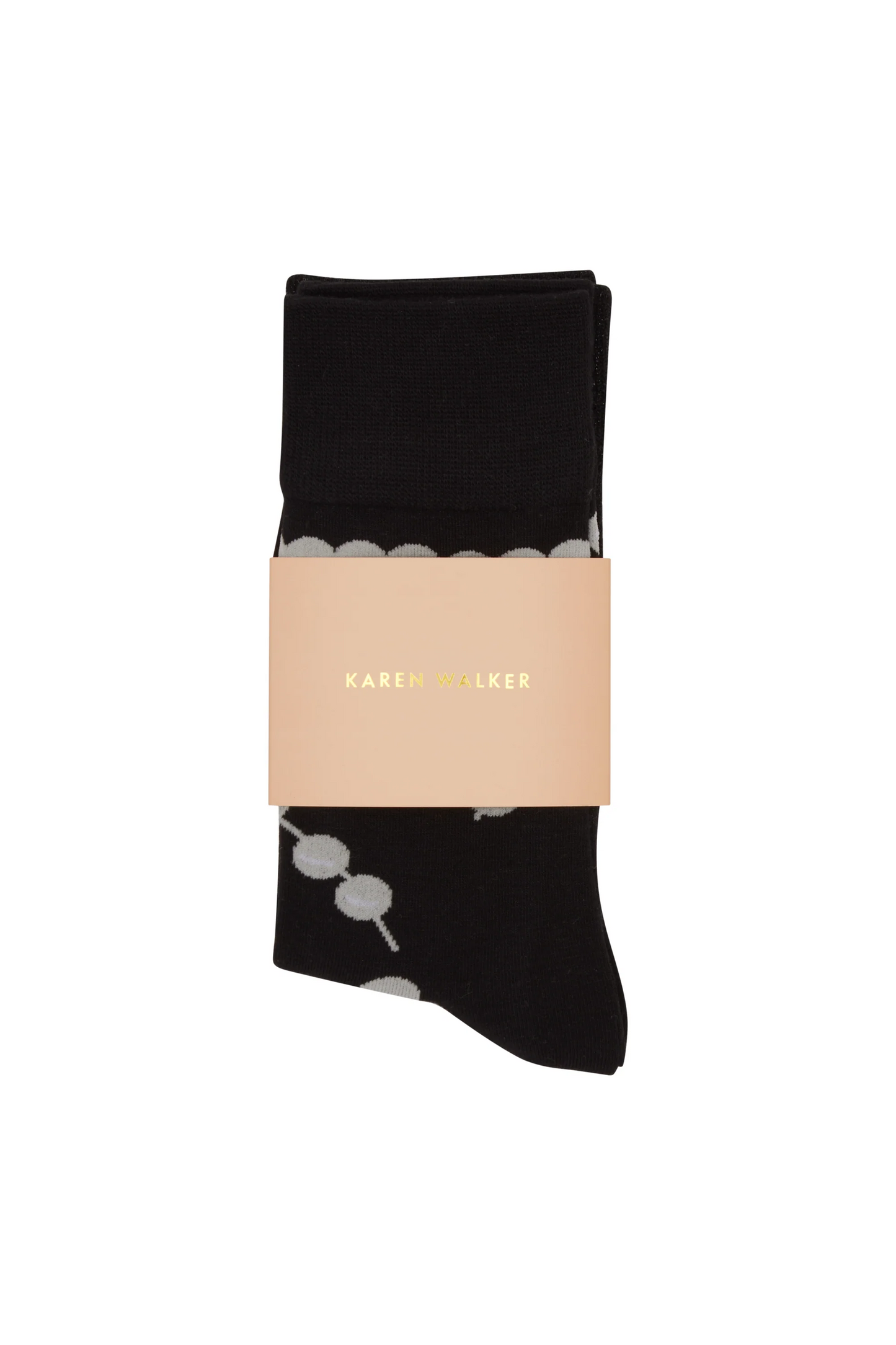 Karen Walker Runaway Pearls Socks 2 pack - Black
