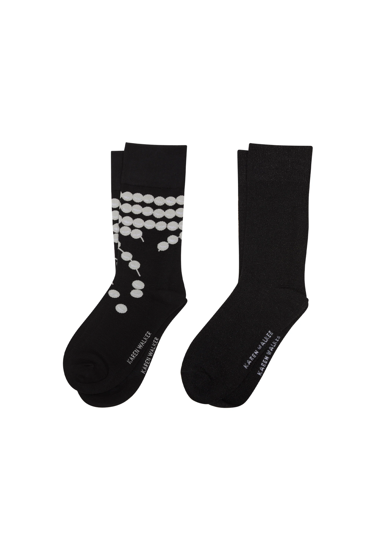 Karen Walker Runaway Pearls Socks 2 pack - Black