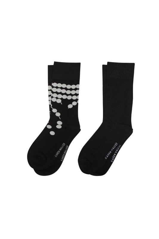Karen Walker Runaway Pearls Socks 2 pack - Black