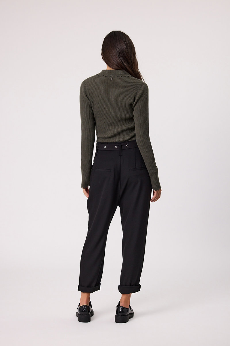 Design Nation Vienna Knit Top - Khaki